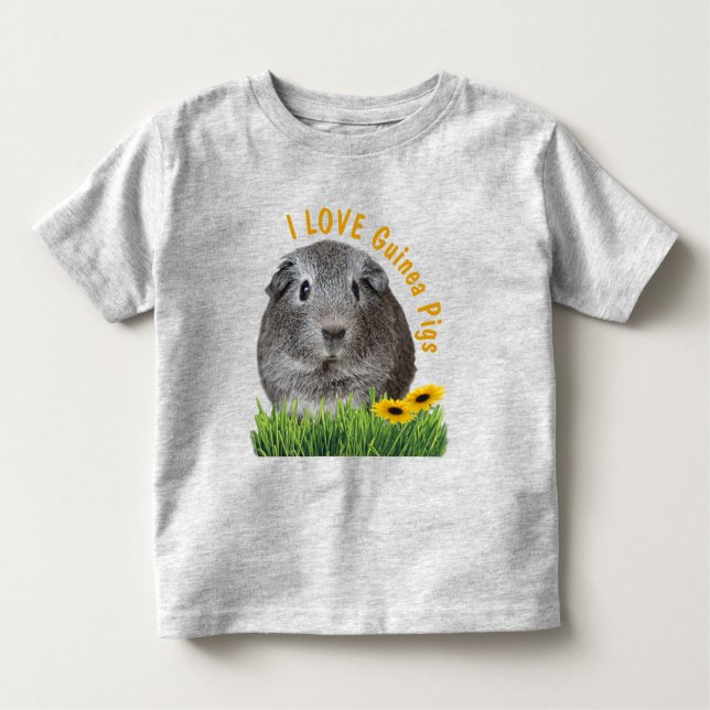I LIEBE Guinea Schweine Gelbblüten Kleinkind T-shirt (Vorderseite)