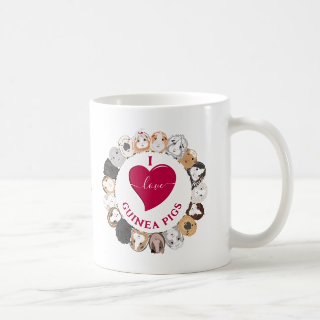 I Liebe Guinea Schweine Kaffeetasse (Rechts)