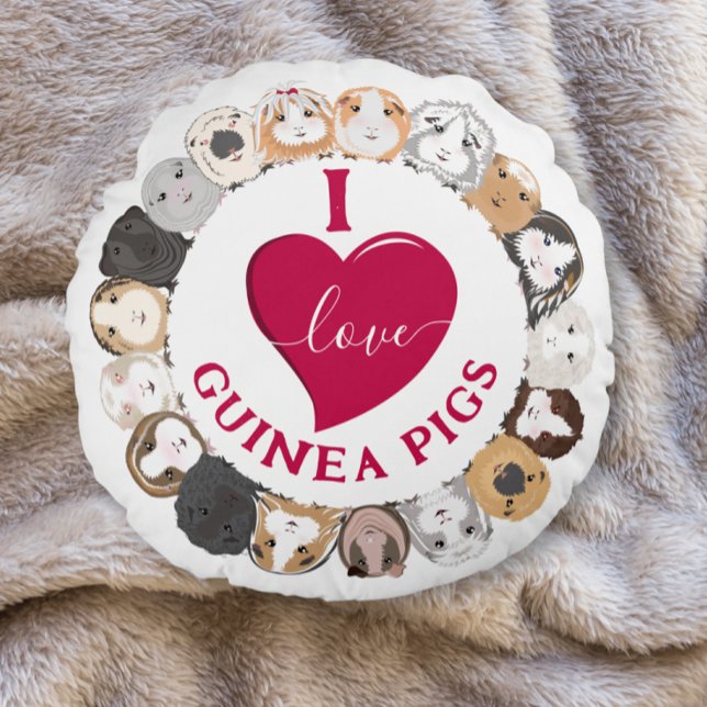 I Liebe Guinea Schweine Rundes Kissen (Von Creator hochgeladen)