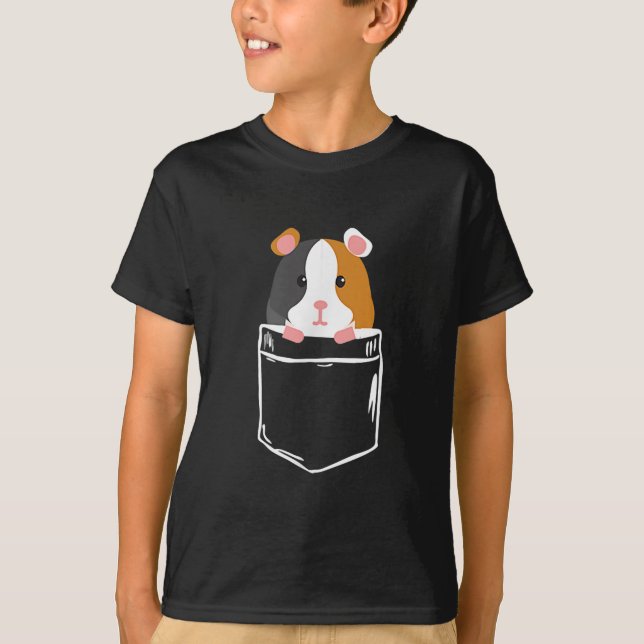 I Liebe Guinea Schweinepocketbesitzer Karikatur T-Shirt (Vorderseite)