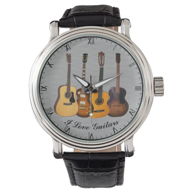 I LIEBE GUITARS ARMBANDUHR (Vorderseite)