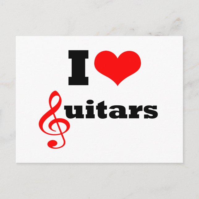 I Liebe Guitars Postkarte (Vorderseite)