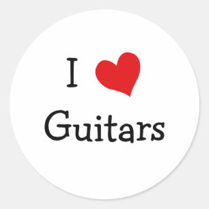 I Liebe Guitars Runder Aufkleber