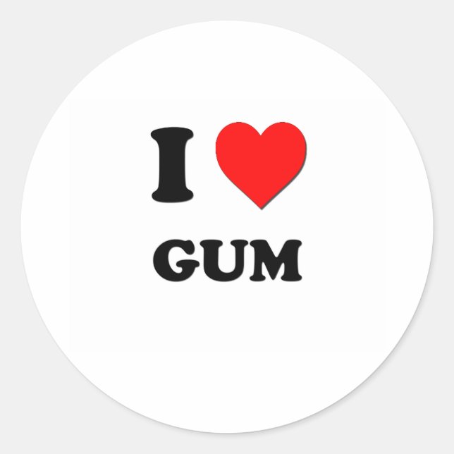I Liebe Gum Runder Aufkleber (Vorderseite)