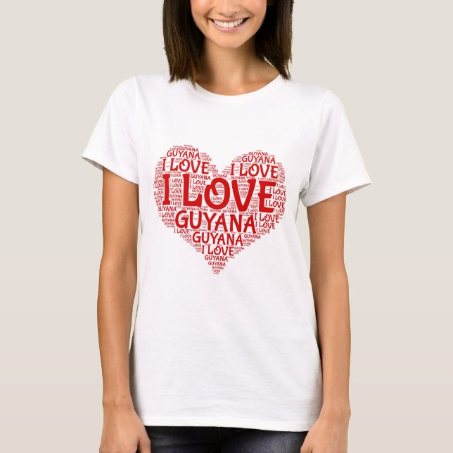 I Liebe Guyana Souvenir T-Shirt (Vorderseite)