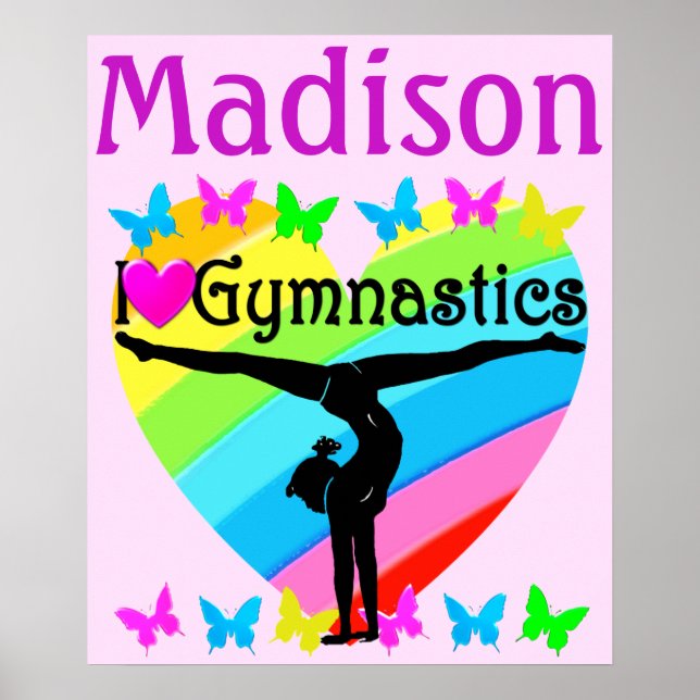 I LIEBE GYMNASTIC PERSONALISIERT POSTER (Vorne)