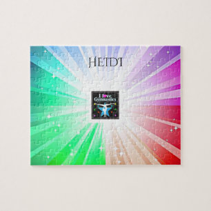 "I LIEBE GYMNASTICS" beleuchtet Rätsel mit Gymnast Puzzle