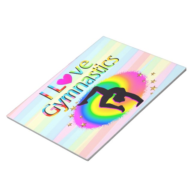 I LIEBE GYMNASTICS LINIEN NOTE PAD NOTIZBLOCK (angewinkelt)