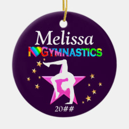 I LIEBE GYMNASTICS PERSONALISIERT UND GESCHMACKVOL KERAMIKORNAMENT