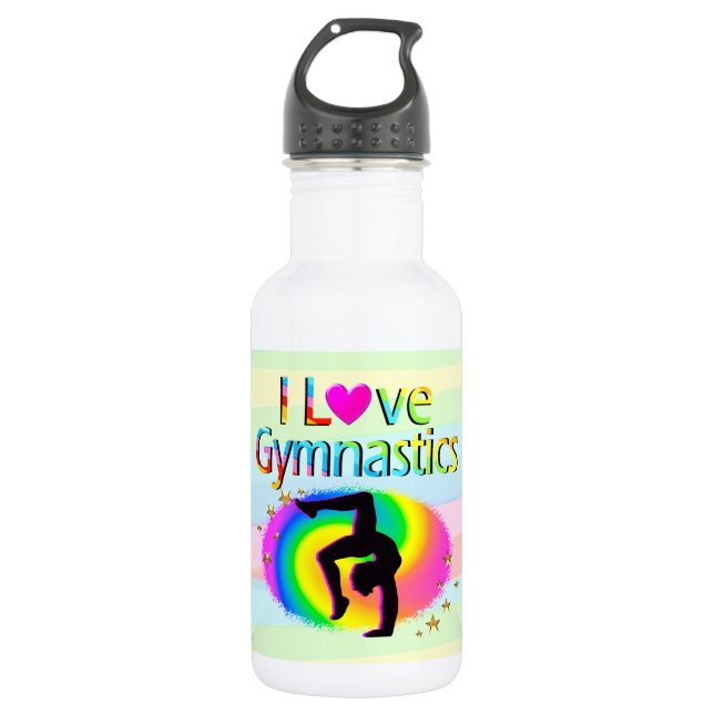 I LIEBE GYMNASTICS RAINBOUR WASSERFLASCHE (Vorderseite)