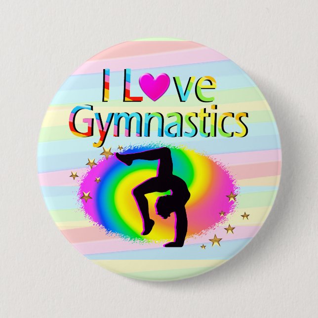 I LIEBE GYMNASTICS RAINBOW BUTTON (Vorderseite)