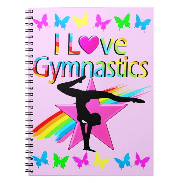 I LIEBE GYMNASTICS RAINBOW GYMNAST GIRL DESIGN NOTIZBLOCK (Vorderseite)