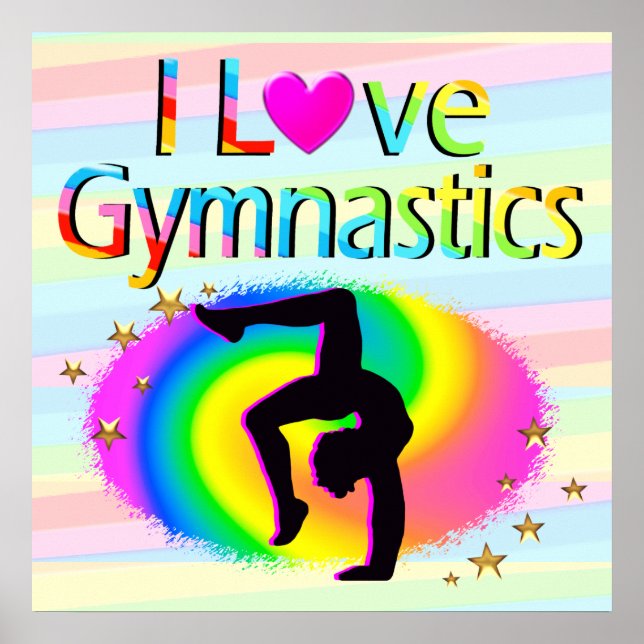 I LIEBE GYMNASTICS RAINBOW POSTER (Vorne)