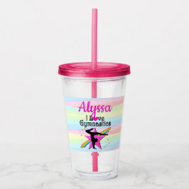 I LIEBE GYMNASTICS SUPER STAR DESIGN ACRYLTRINKBECHER
