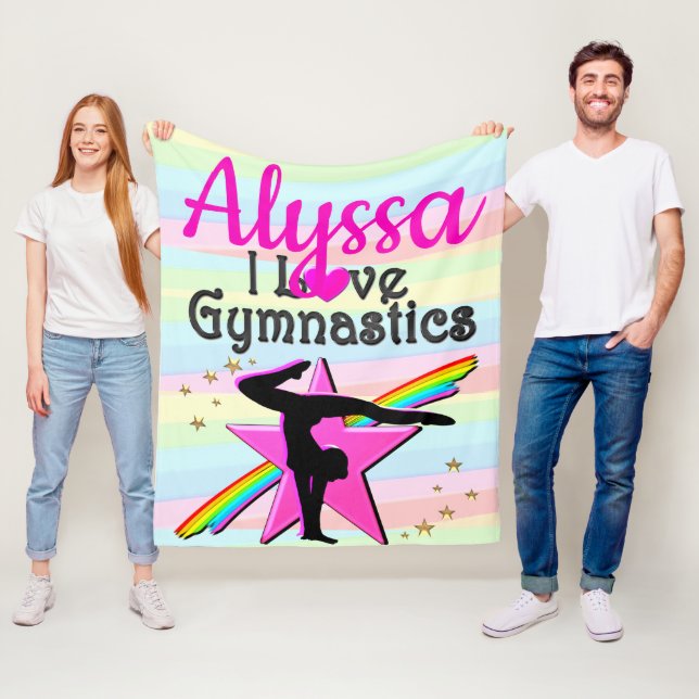 I LIEBE GYMNASTICS SUPER STAR DESIGN FLEECEDECKE (Beispiel)