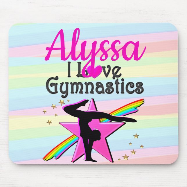 I LIEBE GYMNASTICS SUPER STAR DESIGN MOUSEPAD (Vorne)