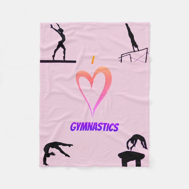 I Liebe Gymnastik Girls Fleece Blanket (Vorderseite)