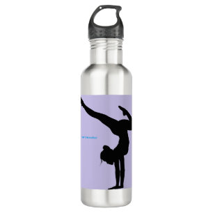 I Liebe Gymnastik - Gymnast mit Lilac Hintergrund Edelstahlflasche
