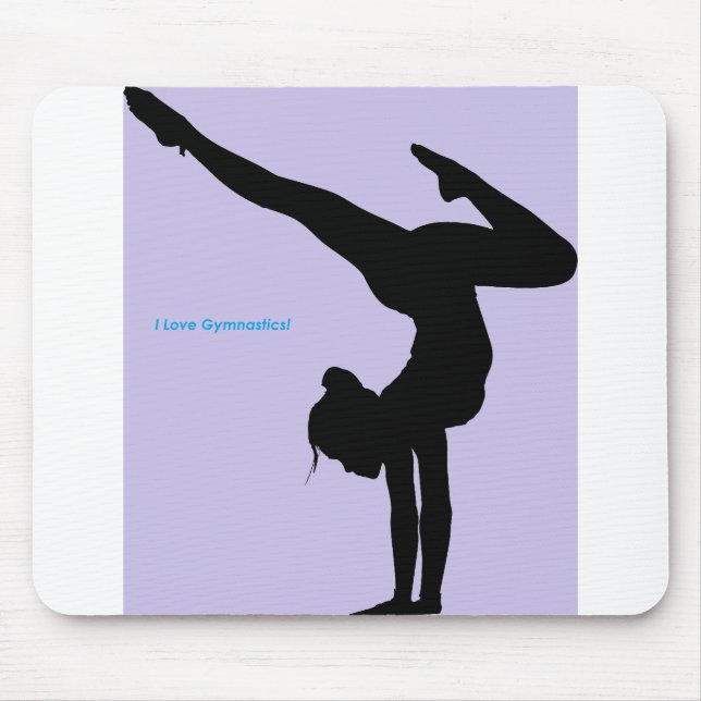 I Liebe Gymnastik - Gymnast mit Lilac Hintergrund Mousepad (Vorne)