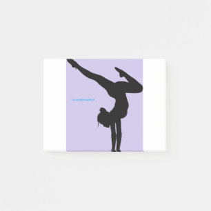 I Liebe Gymnastik - Gymnast mit Lilac Hintergrund Post-it Klebezettel