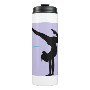 I Liebe Gymnastik - Gymnast mit Lilac Hintergrund Thermosbecher