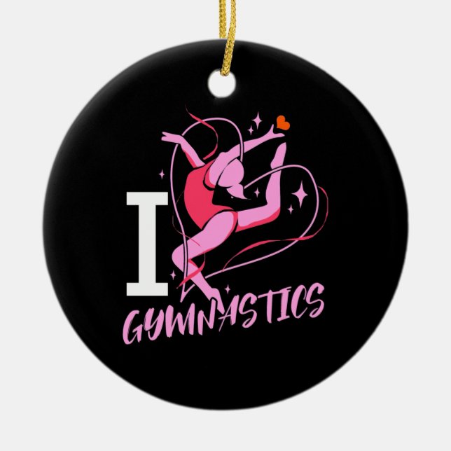 I Liebe Gymnastik Keramik Ornament (Vorne)