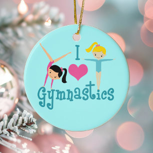 I Liebe Gymnastik Keramik Ornament