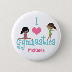 I Liebe Gymnastik Niedlich American Girl Button
