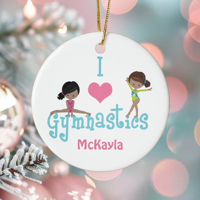 I Liebe Gymnastik Niedlich American Girl Keramik Ornament (Von Creator hochgeladen)
