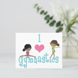 I Liebe Gymnastik Niedlich American Girl Postkarte