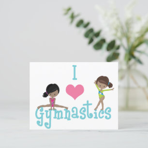 I Liebe Gymnastik Niedlich American Girl Postkarte