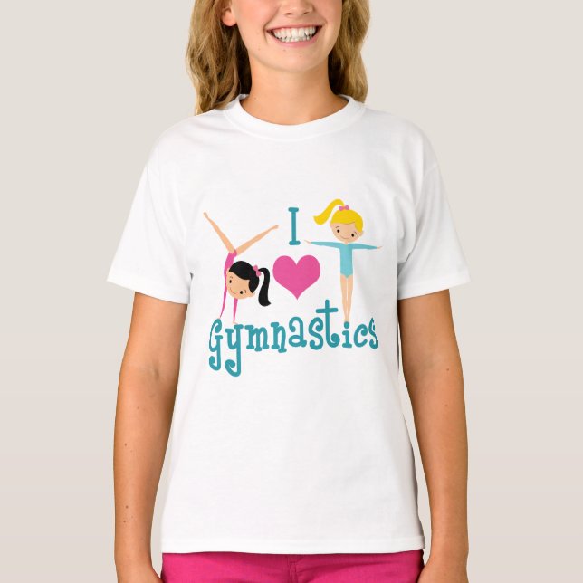 I Liebe Gymnastik Niedlich Gymnastik Kinder T-Shirt (Vorderseite)