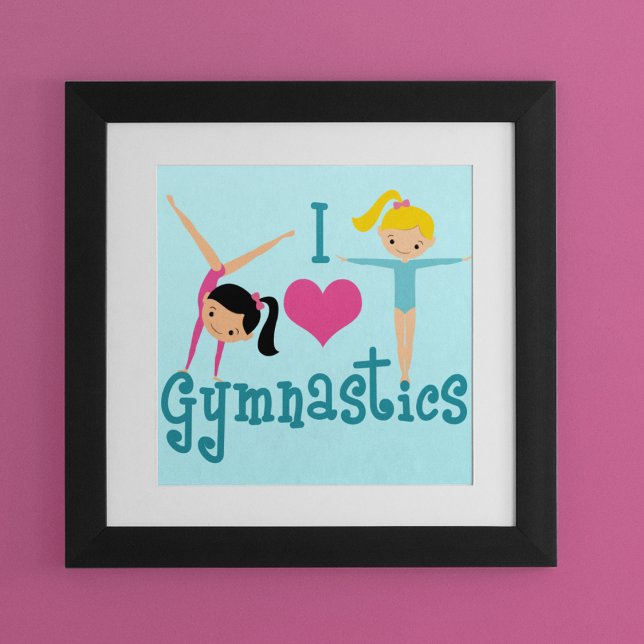 I Liebe Gymnastik Niedlich Gymnastik Poster (Von Creator hochgeladen)