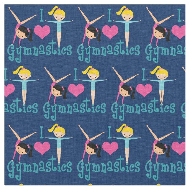 I Liebe Gymnastik Niedlich Stoff (Nahaufnahme)