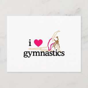 I LIEBE GYMNASTIK POSTKARTE
