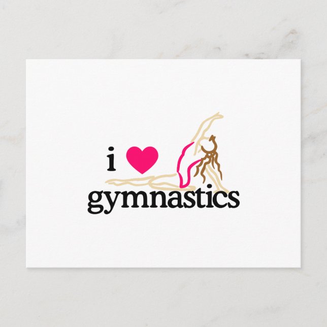 I LIEBE GYMNASTIK POSTKARTE (Vorderseite)