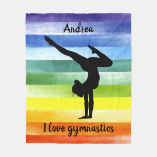 I Liebe Gymnastik Rainbow Fleece Blanket