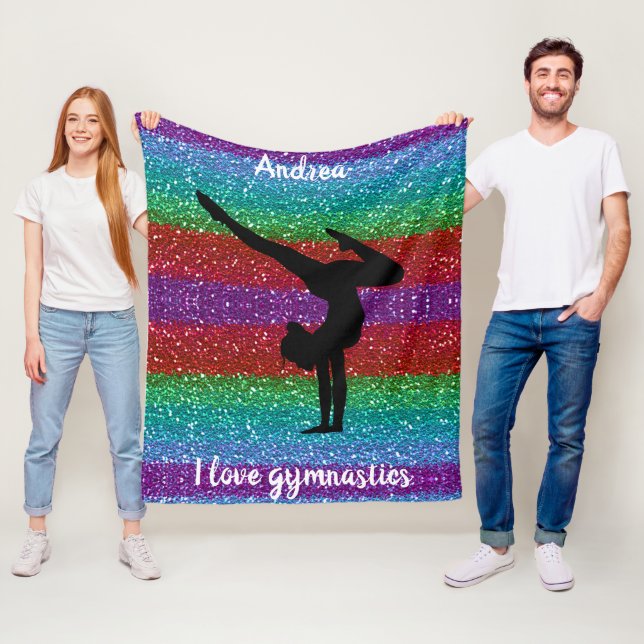 I Liebe Gymnastik Rainbow Sparkle Fleece Blanket (Beispiel)