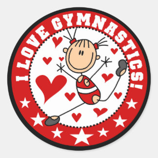 I Liebe Gymnastik Runder Aufkleber