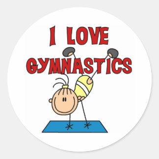 I Liebe Gymnastik Runder Aufkleber