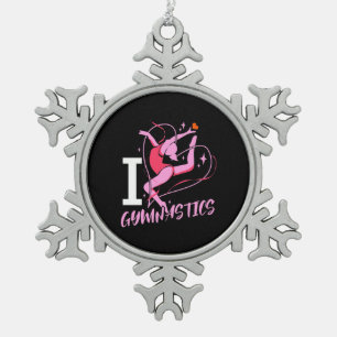 I Liebe Gymnastik Schneeflocken Zinn-Ornament