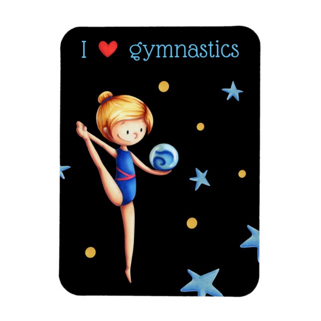 I Liebe Gymnastikstars und Gymnastikschwarz Magnet (Vertikal)
