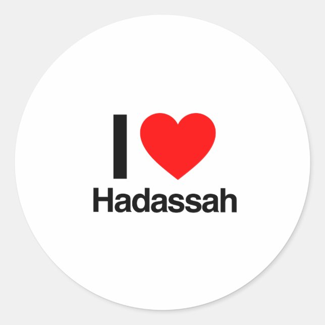i Liebe hadassah Runder Aufkleber (Vorderseite)