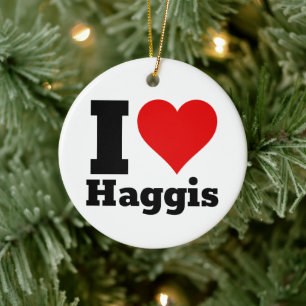 I Liebe Haggis Keramik Ornament