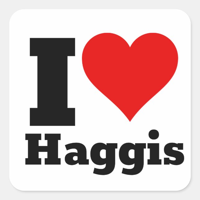 I Liebe Haggis Square Sticker (Vorderseite)