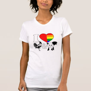 I Liebe-Hähne und Katzen - Shirt 4 Bisexual