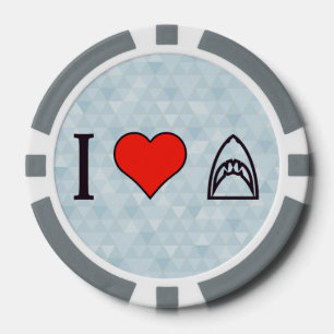I Liebe-Haifische Pokerchips