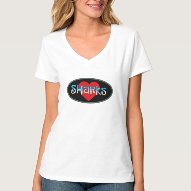 I Liebe-Haifische T-Shirt (Vorderseite)