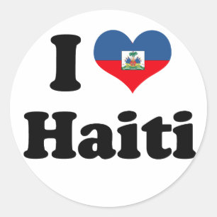 I LIEBE HAITI 2 RUNDER AUFKLEBER
