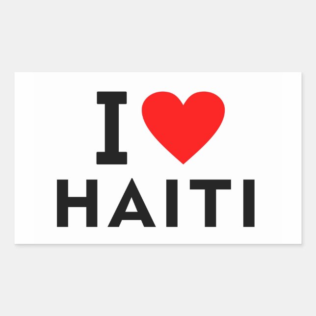 I Liebe Haiti Land wie Herztouristiksystem Rechteckiger Aufkleber (Vorderseite)